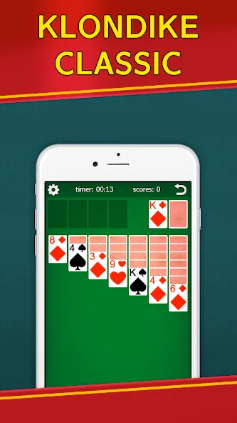 Скачать Classic Solitaire Klondike — Без рекламы и подсказки доступны — скриншот 1