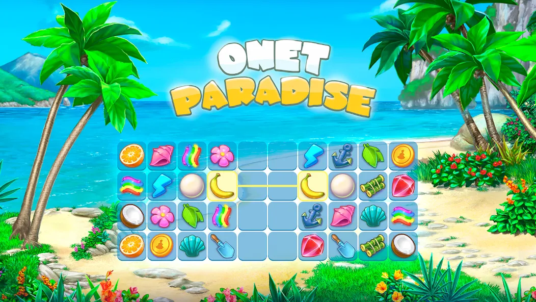 Скачать Onet Paradise: connect 2 tiles бесплатно — Без рекламы и подсказок — скриншот 1