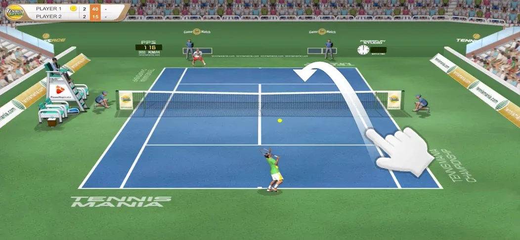 Tennis Mania Mobile взломанный APK — Безлимитные монеты и все ракетки — скриншот 1 Tennis Mania Mobile взломанный APK — Безлимитные монеты и все ракетки — скриншот 1