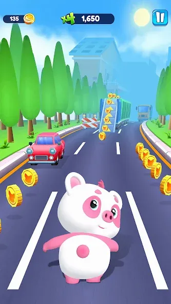Piggy Panda Run: Fun Game MOD APK скачать на Андроид — Безлимитные монеты и все скины — скриншот 1