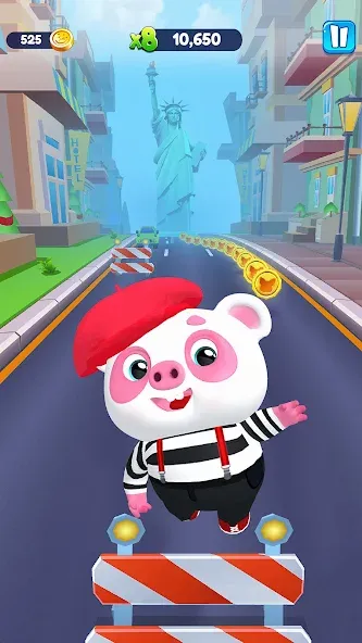 Piggy Panda Run: Fun Game MOD APK скачать на Андроид — Безлимитные монеты и все скины — скриншот 2