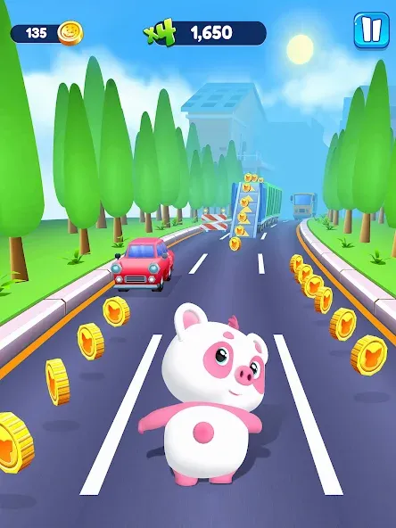 Piggy Panda Run: Fun Game MOD APK скачать на Андроид — Безлимитные монеты и все скины — скриншот 5