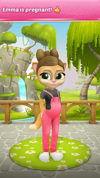 Pregnant Talking Cat Emma взломанный APK — Беременная кошка и новые приключения — скриншот 1