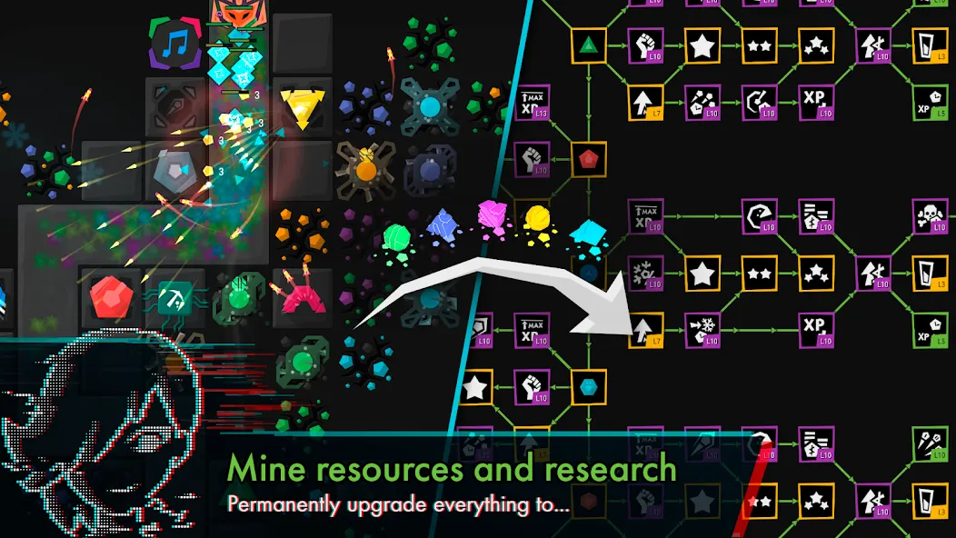 Infinitode 2 - Tower Defense бесплатно на Андроид — мод: Безлимитные ресурсы и открыты все уровни — скриншот 2