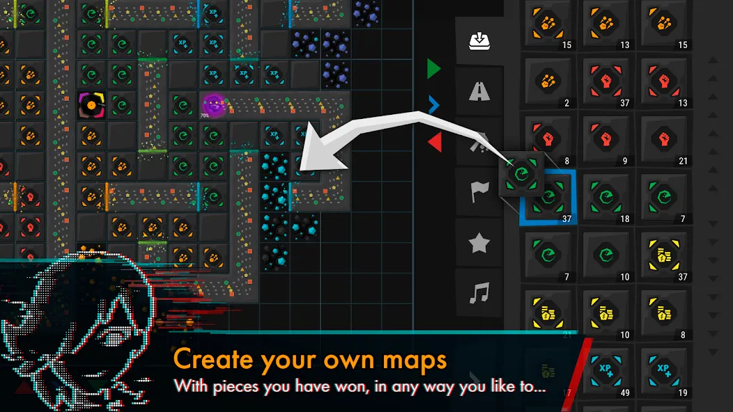Infinitode 2 - Tower Defense бесплатно на Андроид — мод: Безлимитные ресурсы и открыты все уровни — скриншот 4