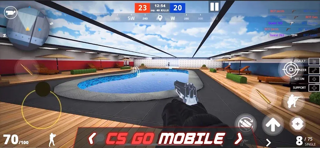 Epic Battle CS:FPS Mobile Game взлом на Андроид — Безлимитные патроны и оружие — скриншот 1