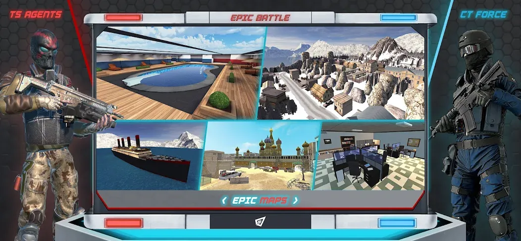 Epic Battle CS:FPS Mobile Game взлом на Андроид — Безлимитные патроны и оружие — скриншот 2