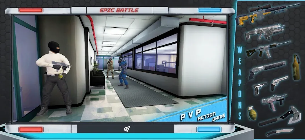 Epic Battle CS:FPS Mobile Game взлом на Андроид — Безлимитные патроны и оружие — скриншот 4