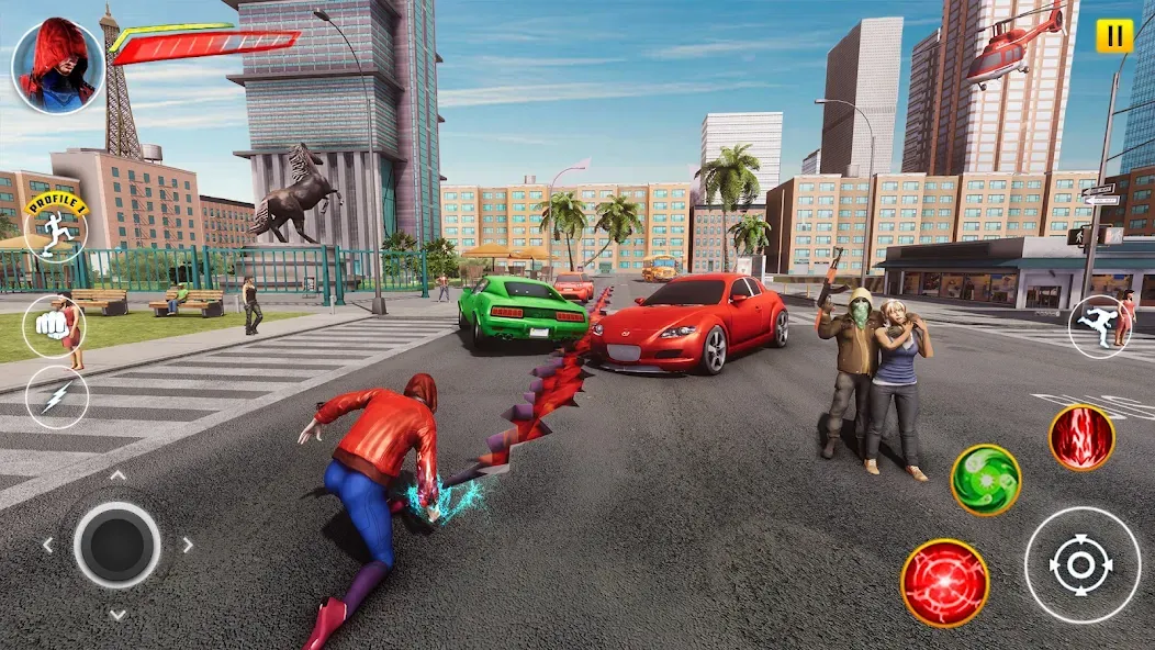 Скачать Incredible Flying SuperHero 3D на Андроид с модом — Много денег и открытые уровни — скриншот 1 Скачать Incredible Flying SuperHero 3D на Андроид с модом — Много денег и открытые уровни — скриншот 1