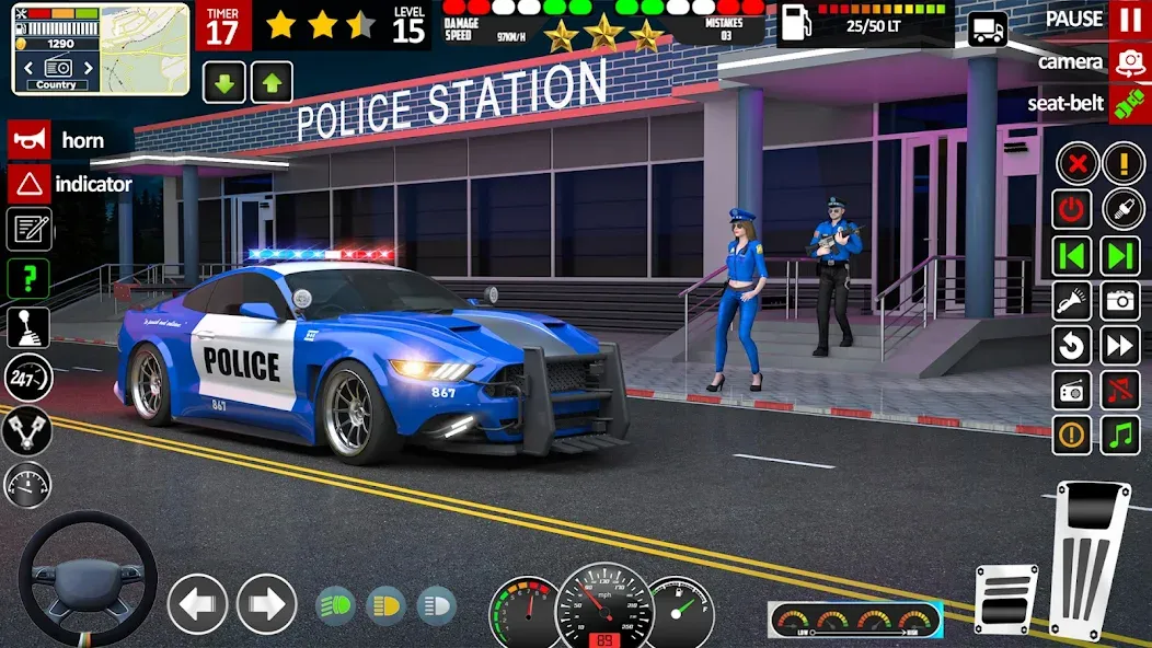 Скачать City Police Car Driving Games бесплатно — Безлимитные деньги и все машины — скриншот 1