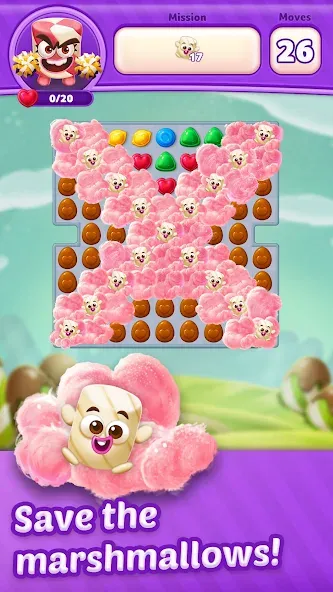 Lollipop Sweet Heroes Match3 на телефон — скачать мод: Безлимитные жизни и подсказки — скриншот 1 Lollipop Sweet Heroes Match3 на телефон — скачать мод: Безлимитные жизни и подсказки — скриншот 1