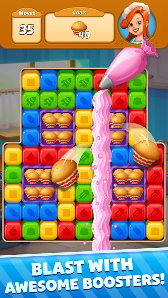 Sweet Cube Blast взлом на Андроид — Безлимитные жизни и усилители — скриншот 4 Sweet Cube Blast взлом на Андроид — Безлимитные жизни и усилители — скриншот 4
