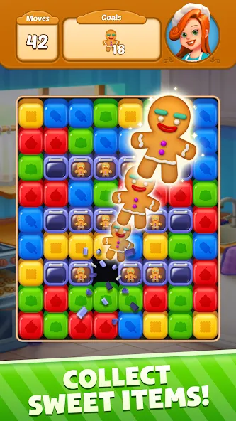 Sweet Cube Blast взлом на Андроид — Безлимитные жизни и усилители — скриншот 5 Sweet Cube Blast взлом на Андроид — Безлимитные жизни и усилители — скриншот 5