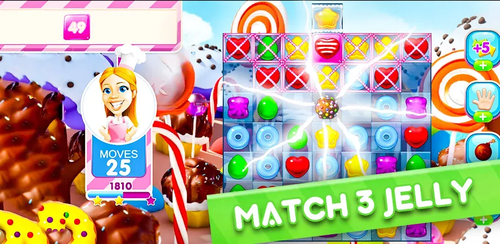 Jelly Kingdom Crush - Match 3 MOD APK: Безлимитные монеты и жизни — скриншот 1 Jelly Kingdom Crush - Match 3 MOD APK: Безлимитные монеты и жизни — скриншот 1