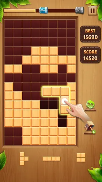 Wood Block Classic взлом на Андроид — Без рекламы и бесконечные подсказки — скриншот 2