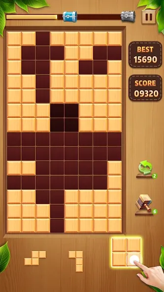 Wood Block Classic взлом на Андроид — Без рекламы и бесконечные подсказки — скриншот 3