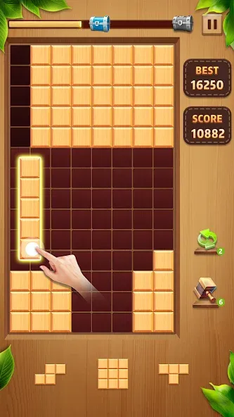 Wood Block Classic взлом на Андроид — Без рекламы и бесконечные подсказки — скриншот 4