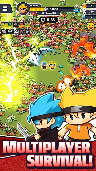 Ninja Survivors Online — Безлимитные ресурсы и усиленные персонажи, скачать мод APK — скриншот 2 Ninja Survivors Online — Безлимитные ресурсы и усиленные персонажи, скачать мод APK — скриншот 2
