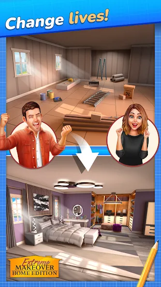 Extreme Makeover: Home Edition на телефон — скачать мод: Безлимитные деньги и ресурсы — скриншот 1 Extreme Makeover: Home Edition на телефон — скачать мод: Безлимитные деньги и ресурсы — скриншот 1
