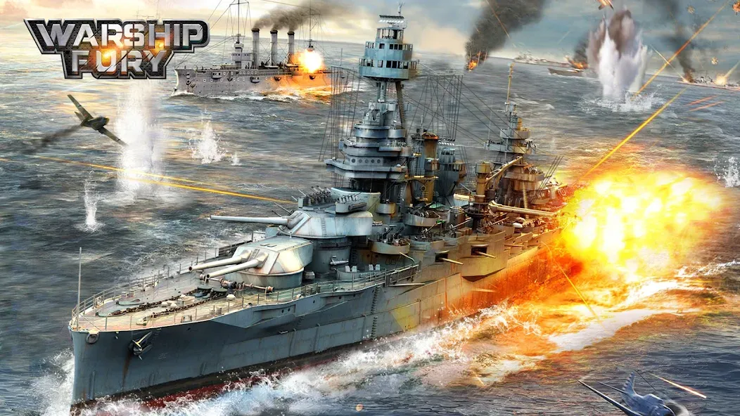 Скачать Warship Fury последней версии — Безлимитные ресурсы и усиленный флот — скриншот 1 Скачать Warship Fury последней версии — Безлимитные ресурсы и усиленный флот — скриншот 1