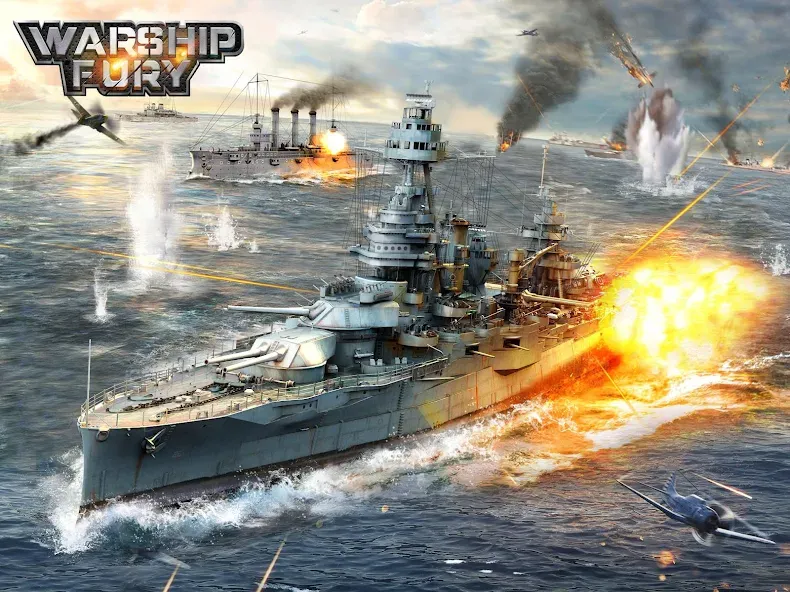 Скачать Warship Fury последней версии — Безлимитные ресурсы и усиленный флот — скриншот 5 Скачать Warship Fury последней версии — Безлимитные ресурсы и усиленный флот — скриншот 5