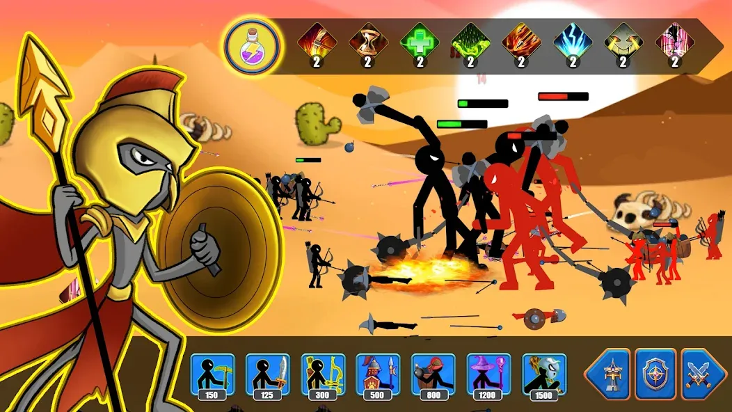 Скачать Stick Battle : War of Stick мод — Безлимитные деньги и оружие — скриншот 2 Скачать Stick Battle : War of Stick мод — Безлимитные деньги и оружие — скриншот 2