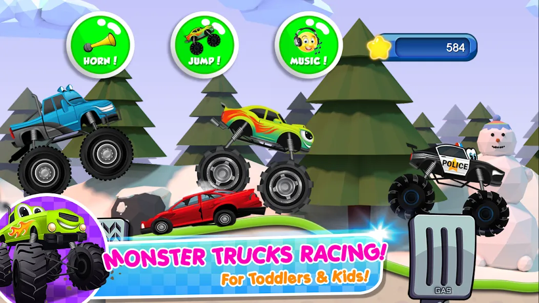 Скачать Monster Trucks Game for Kids 2 — Без рекламы и всё открыто — скриншот 1