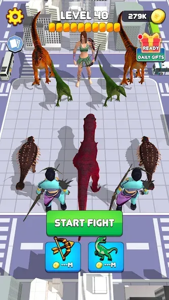 Dinosaur Monster Fight Battle — взломанная версия, Безлимитные деньги и мощные динозавры — скриншот 2