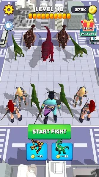Dinosaur Monster Fight Battle — взломанная версия, Безлимитные деньги и мощные динозавры — скриншот 3