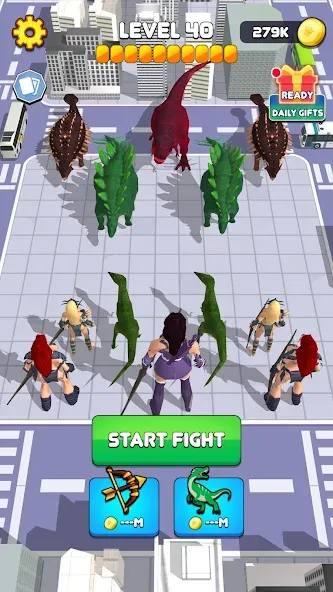 Dinosaur Monster Fight Battle — взломанная версия, Безлимитные деньги и мощные динозавры — скриншот 4