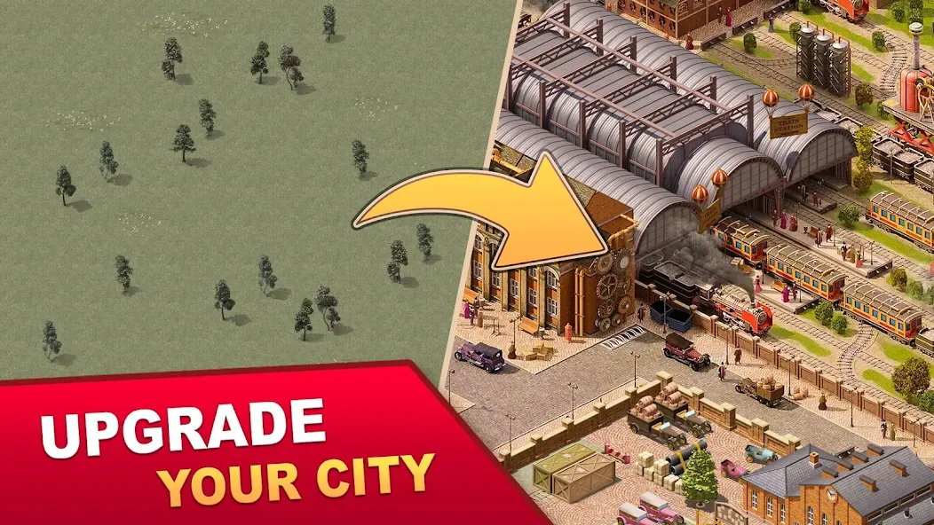 Steam City: Town building game (Мод: Безлимитные деньги и ресурсы) — скачать на Андроид — скриншот 1 Steam City: Town building game (Мод: Безлимитные деньги и ресурсы) — скачать на Андроид — скриншот 1