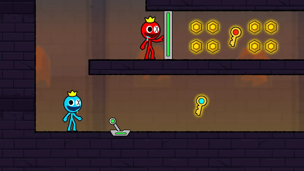 Red and Blue Stickman 2024 (Мод: Открыты все уровни и скины) — скачать на Андроид — скриншот 1 Red and Blue Stickman 2024 (Мод: Открыты все уровни и скины) — скачать на Андроид — скриншот 1
