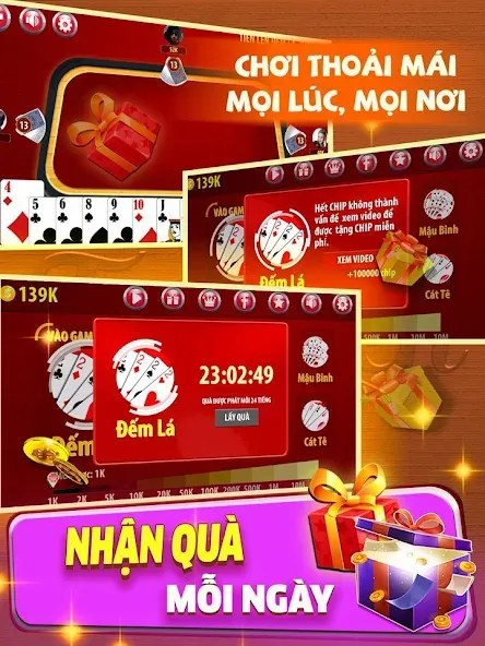 Tiến Lên Đếm Lá - Tien Len — скачать мод: Безлимитные монеты и подсказки — скриншот 3