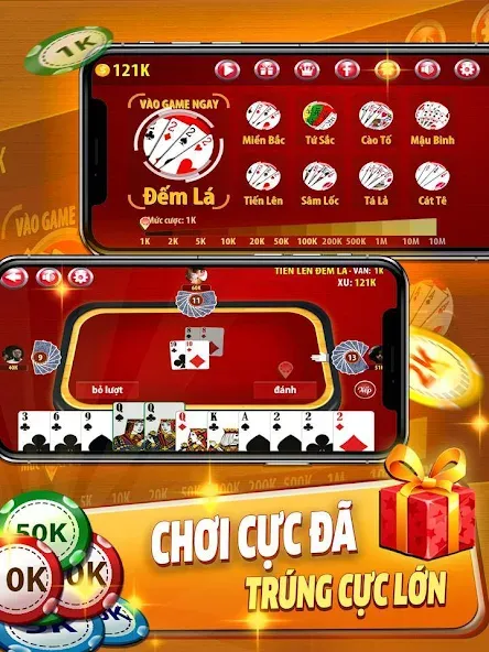 Tiến Lên Đếm Lá - Tien Len — скачать мод: Безлимитные монеты и подсказки — скриншот 5