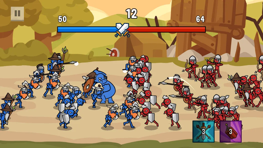 Stick Battle: War of Legions бесплатно на Андроид — мод: Безлимитные деньги и ресурсы — скриншот 1