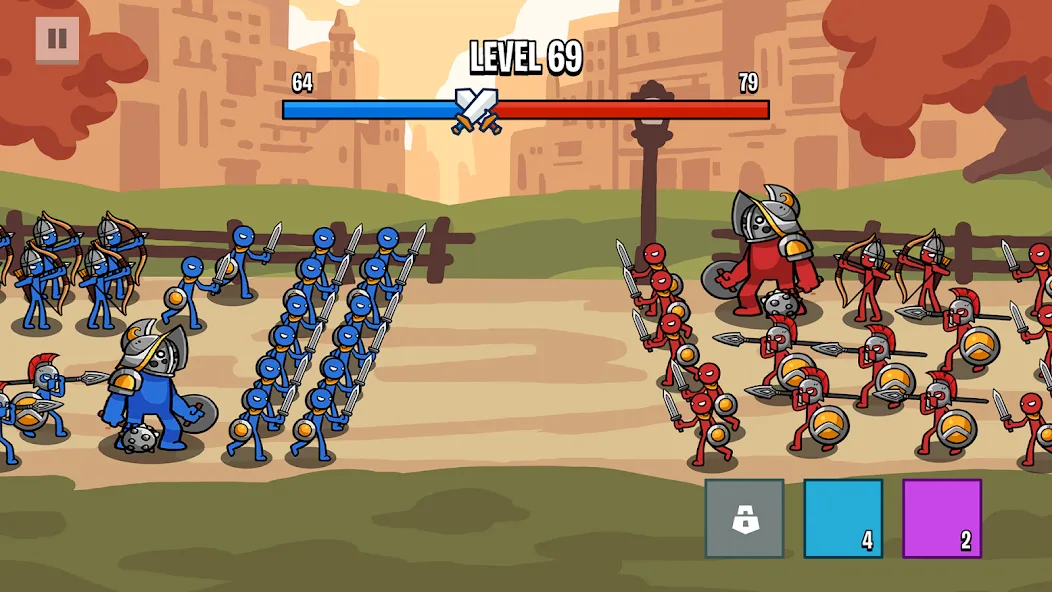 Stick Battle: War of Legions бесплатно на Андроид — мод: Безлимитные деньги и ресурсы — скриншот 2