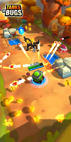 Скачать Tanks vs Bugs мод — Безлимитные деньги и мощные танки — скриншот 3