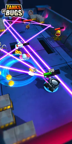 Скачать Tanks vs Bugs мод — Безлимитные деньги и мощные танки — скриншот 4