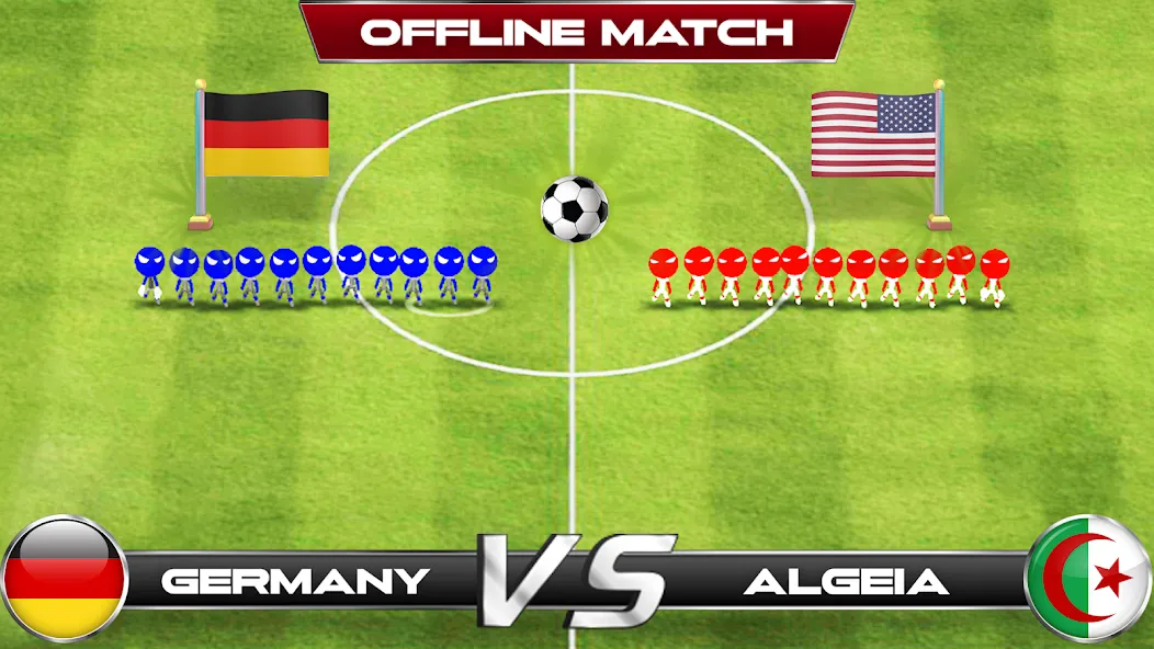 Stickman Soccer Football Game взломанный APK — Безлимитные монеты и открыты все команды — скриншот 1