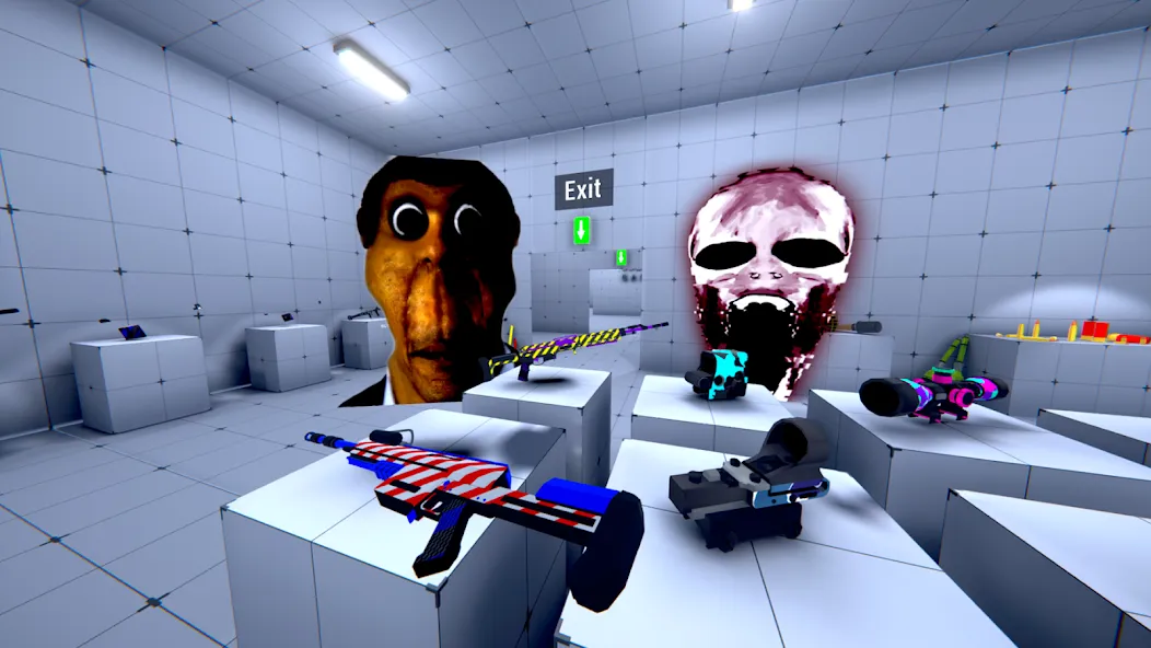Nextbots In Backrooms: Shooter взломанный APK — Безлимитные патроны и бессмертие — скриншот 5 Nextbots In Backrooms: Shooter взломанный APK — Безлимитные патроны и бессмертие — скриншот 5