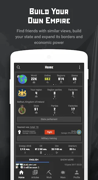 Rival Regions: world strategy MOD APK: Безлимитные ресурсы и влияние — скриншот 2