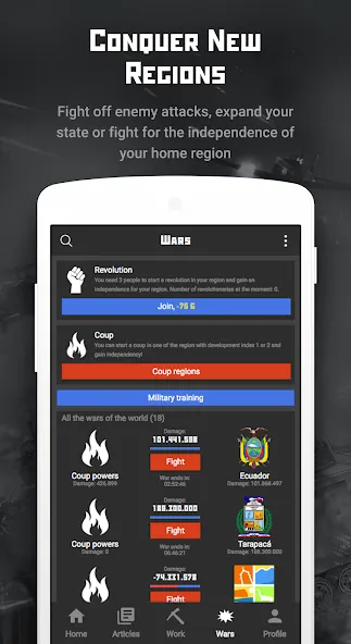 Rival Regions: world strategy MOD APK: Безлимитные ресурсы и влияние — скриншот 4