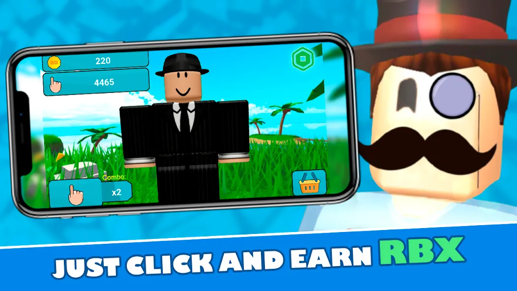 RoClicker - Robux на телефон — скачать мод: Безлимитные робуксы и быстрый клик — скриншот 1
