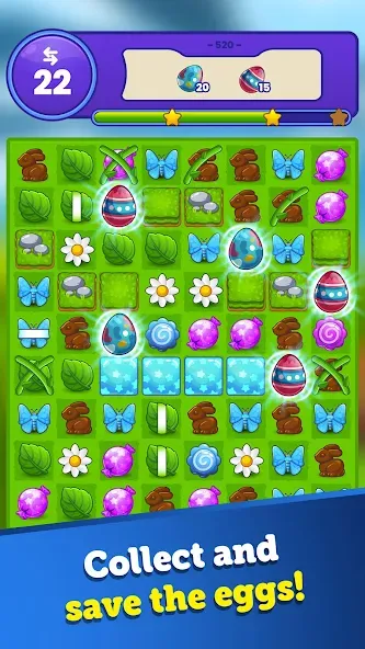 Скачать мод Easter Magic - Match 3 Game — Безлимитные жизни и монеты — скриншот 3