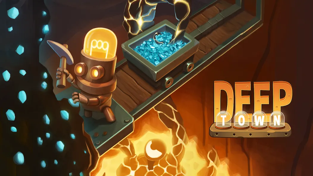 Deep Town: Idle Mining Tycoon бесплатно на Андроид — мод: Безлимитные ресурсы и ускоренная добыча — скриншот 1