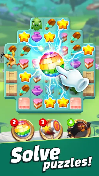 Angry Birds Match 3 MOD APK: Безлимитные жизни и монеты — скриншот 1 Angry Birds Match 3 MOD APK: Безлимитные жизни и монеты — скриншот 1