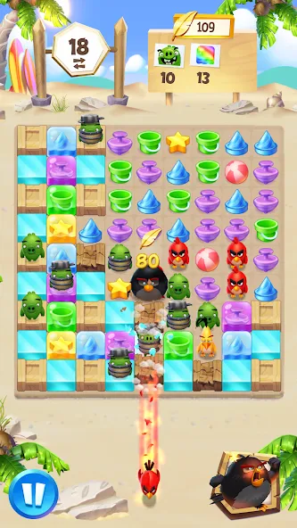 Angry Birds Match 3 MOD APK: Безлимитные жизни и монеты — скриншот 5 Angry Birds Match 3 MOD APK: Безлимитные жизни и монеты — скриншот 5