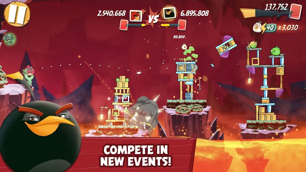 Скачать взлом Angry Birds 2 — Безлимитные монеты и все уровни — скриншот 3 Скачать взлом Angry Birds 2 — Безлимитные монеты и все уровни — скриншот 3