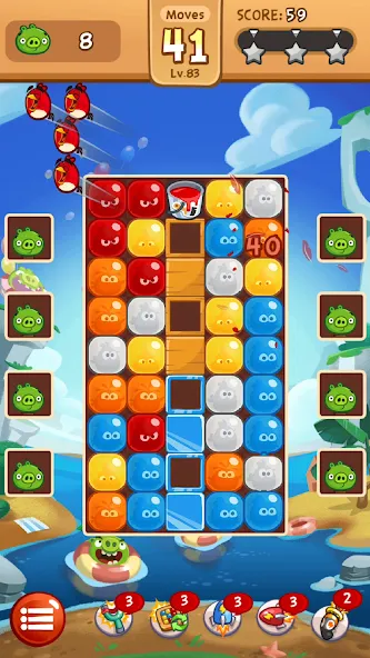 Angry Birds Blast — Безлимитные жизни и усилители, скачать мод APK — скриншот 1