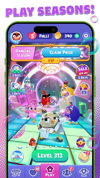 Angry Birds Dream Blast MOD APK скачать на Андроид — Безлимитные жизни и ходов — скриншот 3 Angry Birds Dream Blast MOD APK скачать на Андроид — Безлимитные жизни и ходов — скриншот 3
